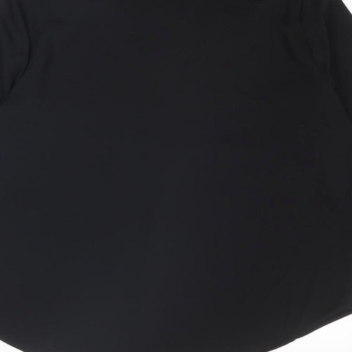 Zara Womens Black Polyester Basic Blouse Size S V-Neck