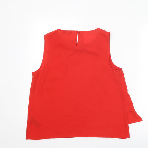 Debenhams Womens Red Polyester Basic Tank Size 14 Round Neck