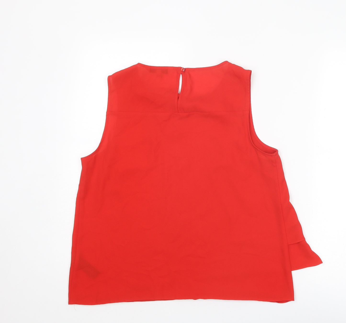Debenhams Womens Red Polyester Basic Tank Size 14 Round Neck