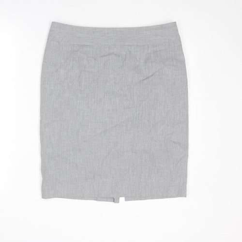 Pepperberry Womens Grey Polyester Straight & Pencil Skirt Size 12 Zip