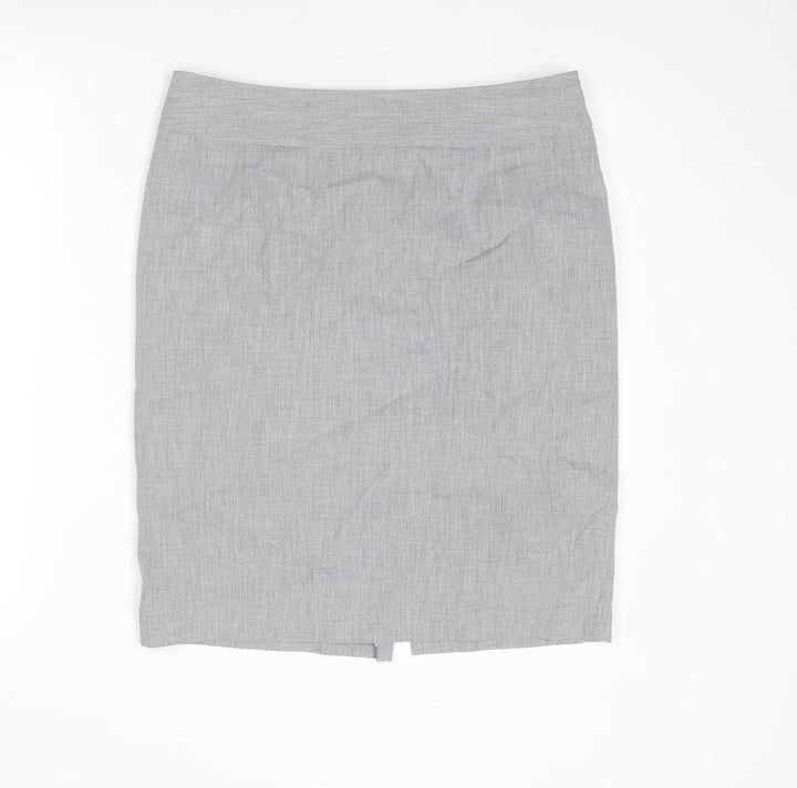 Pepperberry Womens Grey Polyester Straight & Pencil Skirt Size 12 Zip