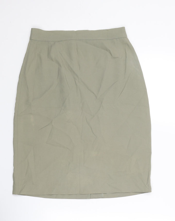 Marella Womens Brown Acetate Straight & Pencil Skirt Size 12 Zip