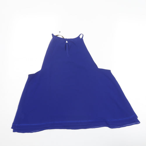 Zara Womens Blue Polyester Basic Tank Size S Halter