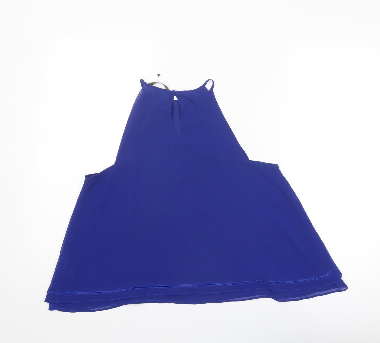 Zara Womens Blue Polyester Basic Tank Size S Halter
