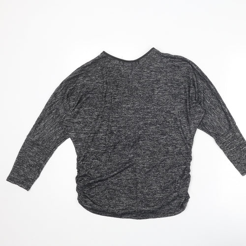Mela London Womens Grey V-Neck Polyester Pullover Jumper Size M