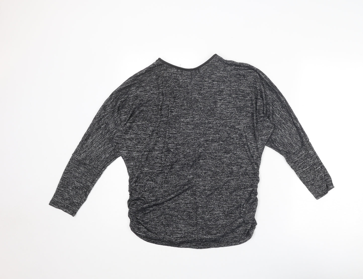 Mela London Womens Grey V-Neck Polyester Pullover Jumper Size M