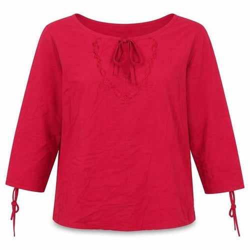 Coulers d Été Womens Pink 100% Cotton Basic T-Shirt Size 10 Boat Neck - Tie Sleeve Detail
