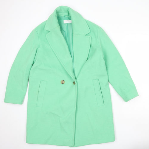 Marks and Spencer Womens Green Overcoat Coat Size 12 Button