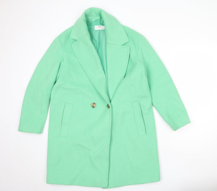 Marks and Spencer Womens Green Overcoat Coat Size 12 Button