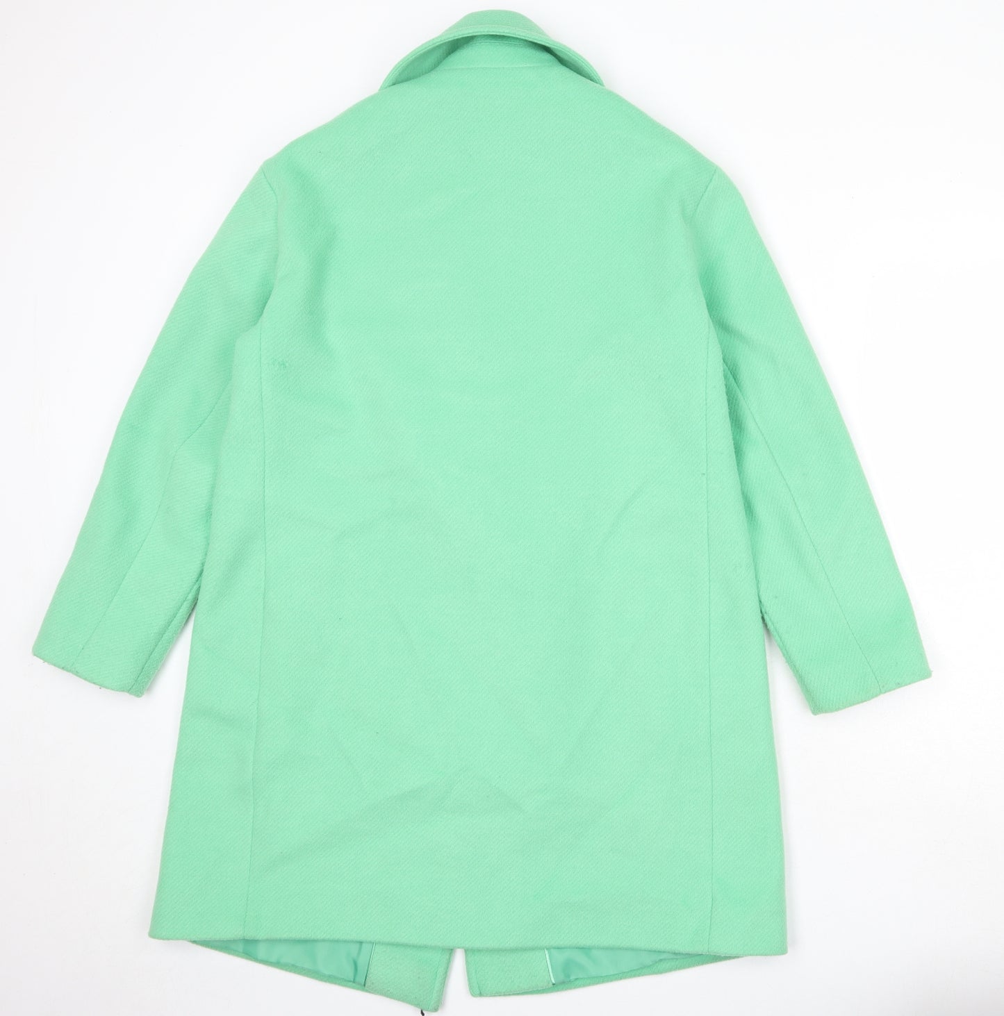 Marks and Spencer Womens Green Overcoat Coat Size 12 Button