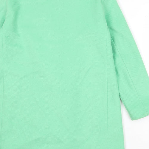 Marks and Spencer Womens Green Overcoat Coat Size 12 Button