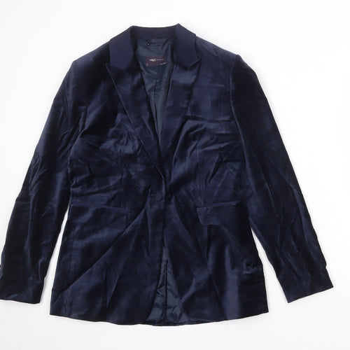 Marks and Spencer Womens Blue Cotton Jacket Suit Jacket Size 10