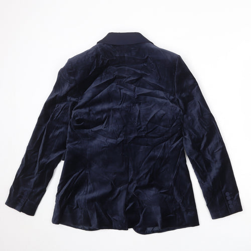 Marks and Spencer Womens Blue Cotton Jacket Suit Jacket Size 10