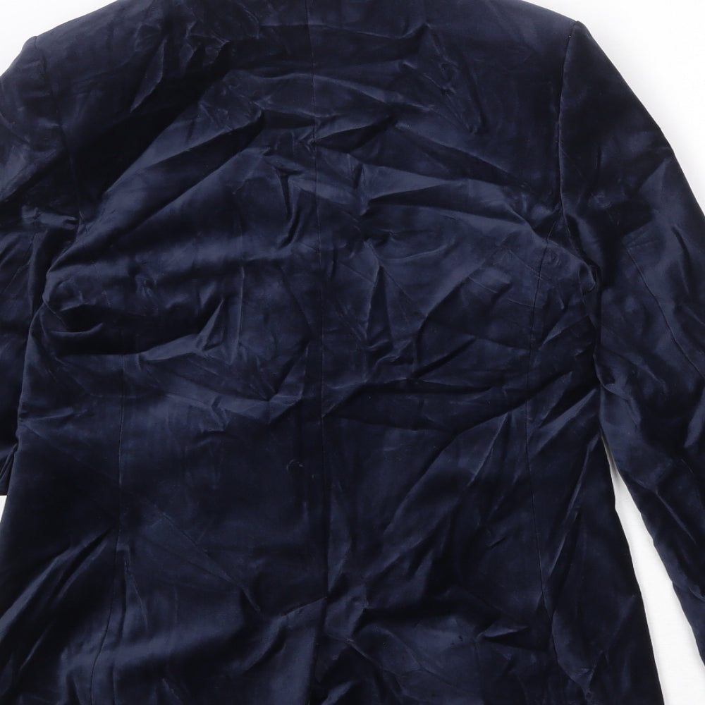 Marks and Spencer Womens Blue Cotton Jacket Suit Jacket Size 10