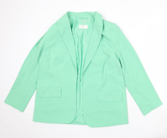 Marks and Spencer Womens Green Polyester Jacket Suit Jacket Size 12 - Open Style