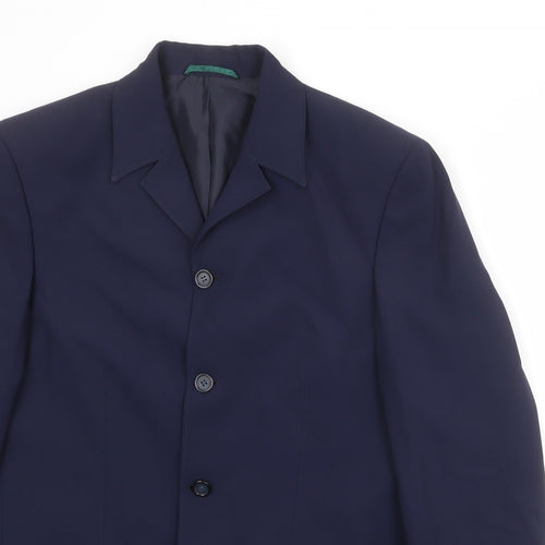 Blackberrys Mens Blue Polyester Jacket Suit Jacket Size 38 Regular