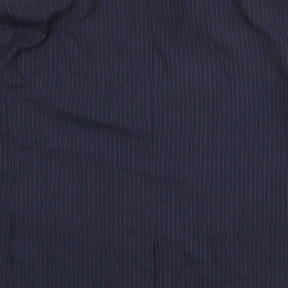 Marks and Spencer Womens Blue Pinstripe Polyester Jacket Suit Jacket Size 20