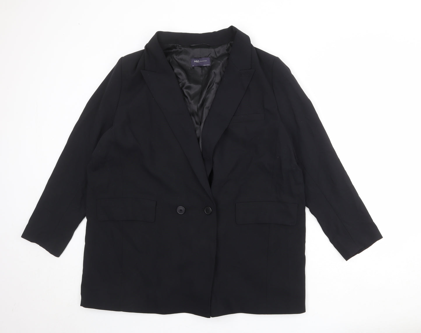 Marks and Spencer Womens Black Polyester Jacket Suit Jacket Size 20