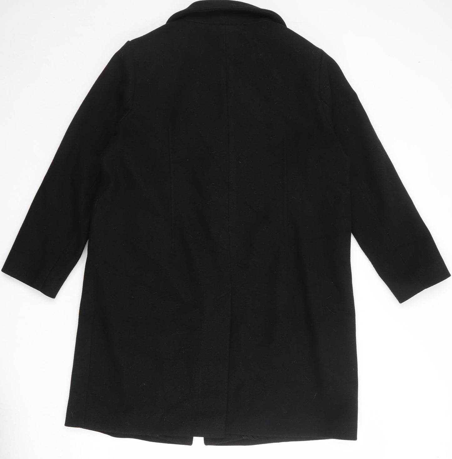 Marks and Spencer Womens Black Overcoat Jacket Size 18 Snap