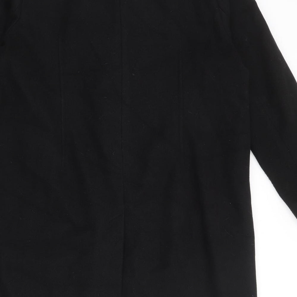 Marks and Spencer Womens Black Overcoat Jacket Size 18 Snap