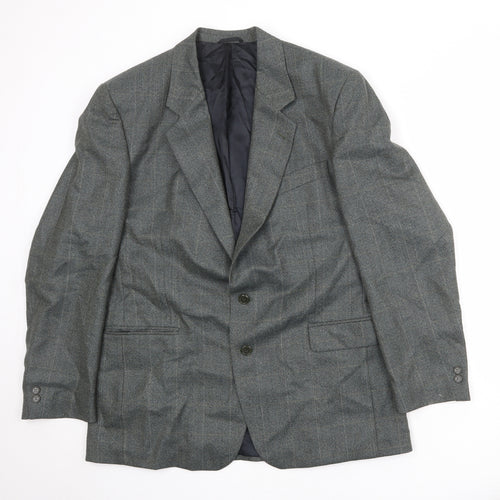 Periscope Mens Green Check Polyester Jacket Suit Jacket Size 44 Regular