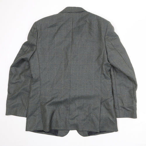 Periscope Mens Green Check Polyester Jacket Suit Jacket Size 44 Regular