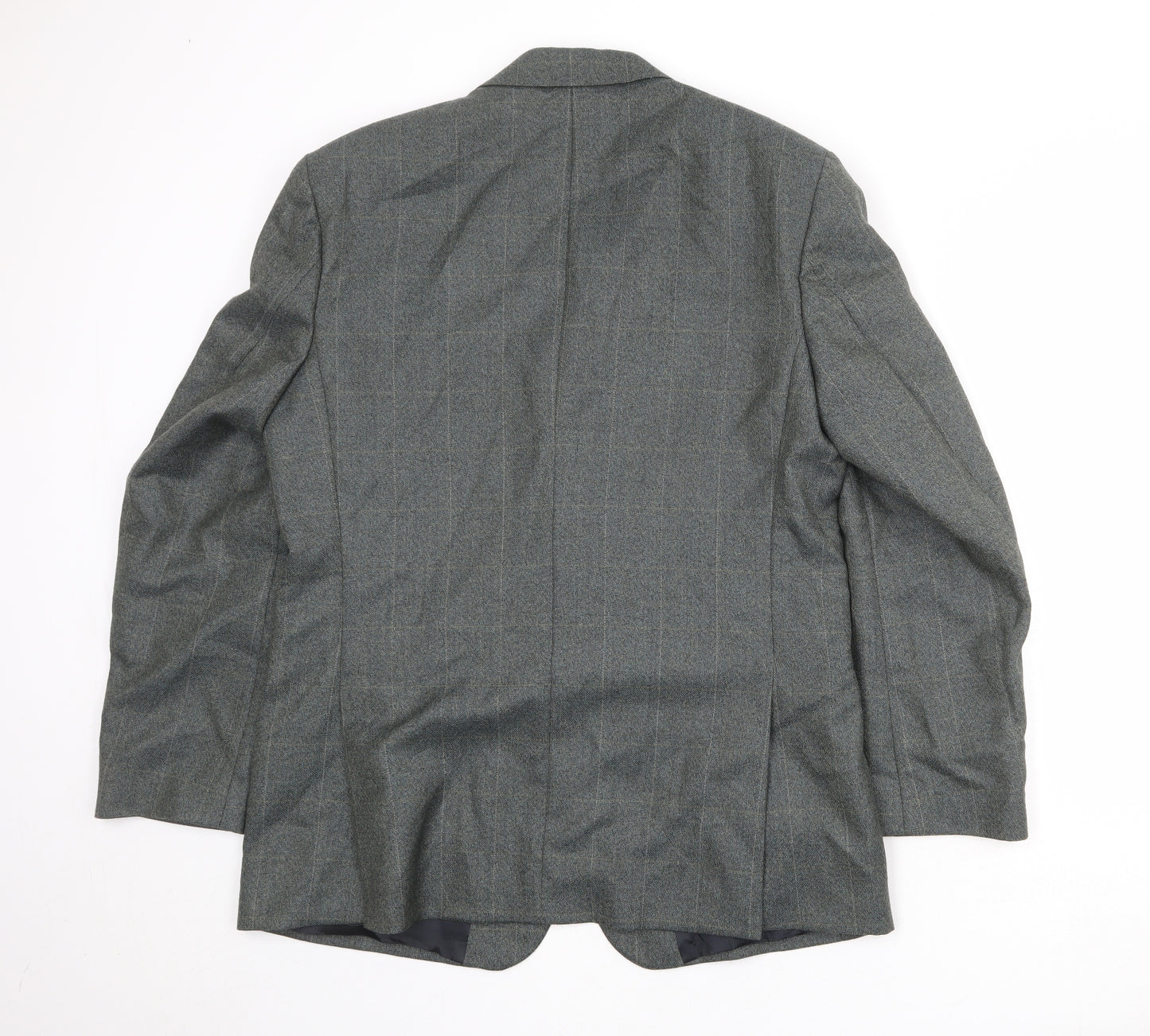 Periscope Mens Green Check Polyester Jacket Suit Jacket Size 44 Regular