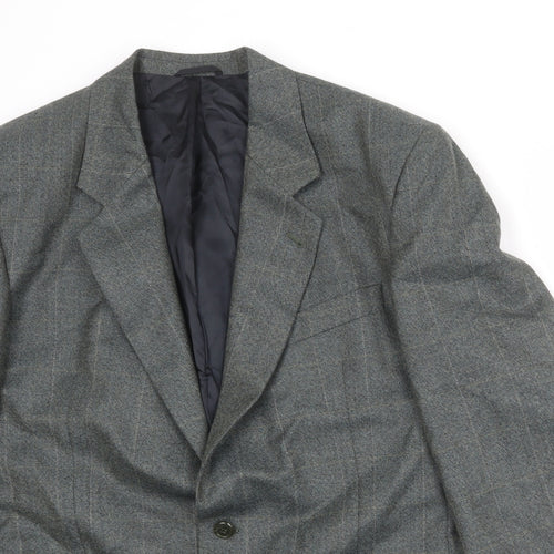 Periscope Mens Green Check Polyester Jacket Suit Jacket Size 44 Regular
