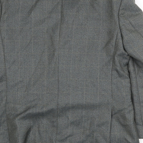 Periscope Mens Green Check Polyester Jacket Suit Jacket Size 44 Regular
