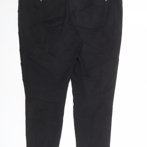 NEXT Womens Black Cotton Jegging Jeans Size 18 Regular Zip