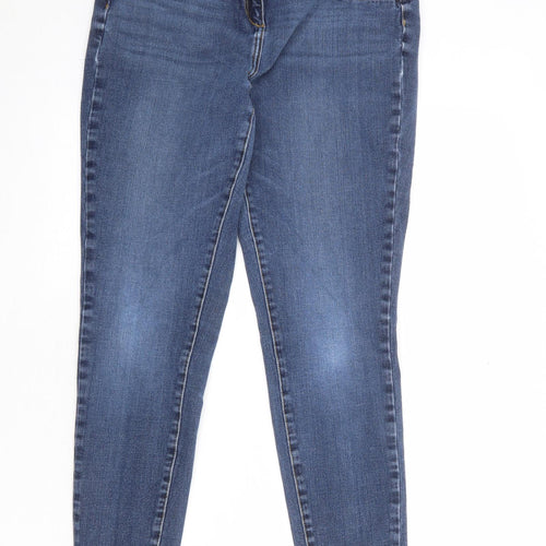 NEXT Womens Blue Cotton Skinny Jeans Size 16 Regular Zip