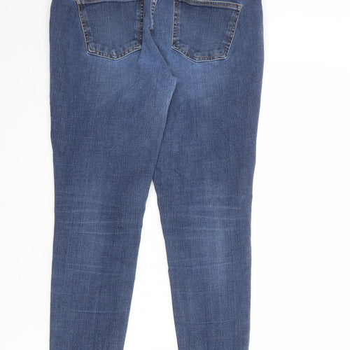 NEXT Womens Blue Cotton Skinny Jeans Size 16 Regular Zip