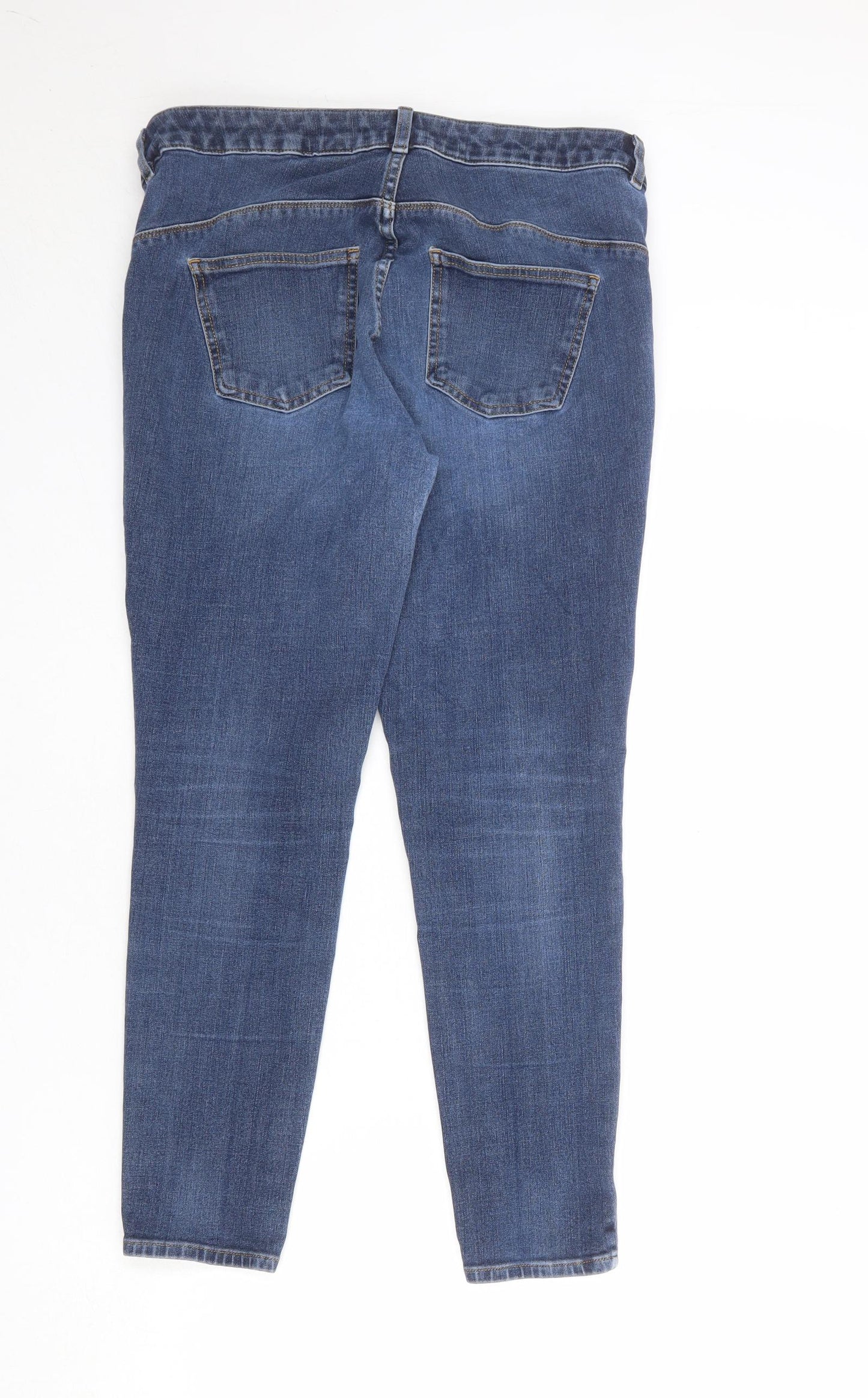 NEXT Womens Blue Cotton Skinny Jeans Size 16 Regular Zip
