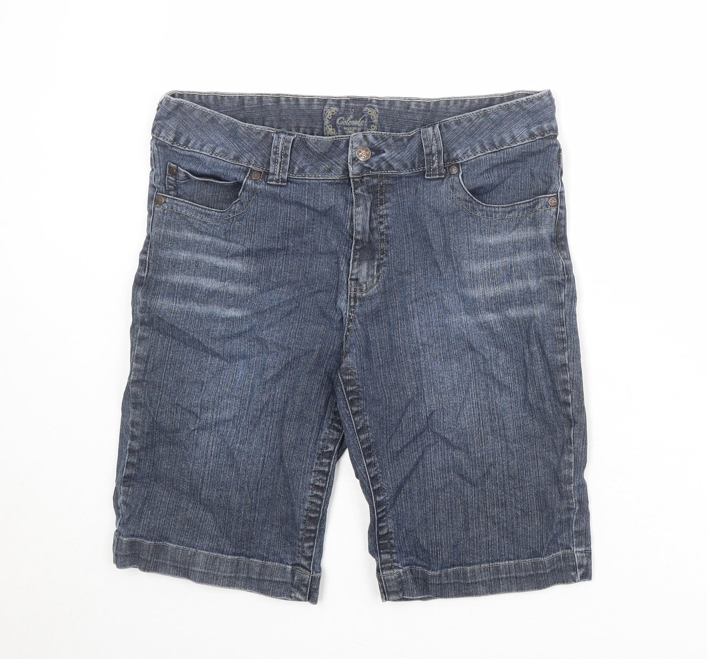 Colorado Womens Blue Cotton Skimmer Shorts Size 12 Regular Zip