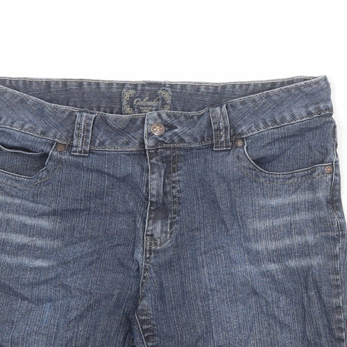 Colorado Womens Blue Cotton Skimmer Shorts Size 12 Regular Zip