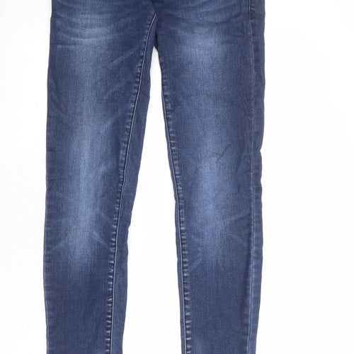 Mama-licious Womens Blue Cotton Skinny Jeans Size 30 in Regular Zip