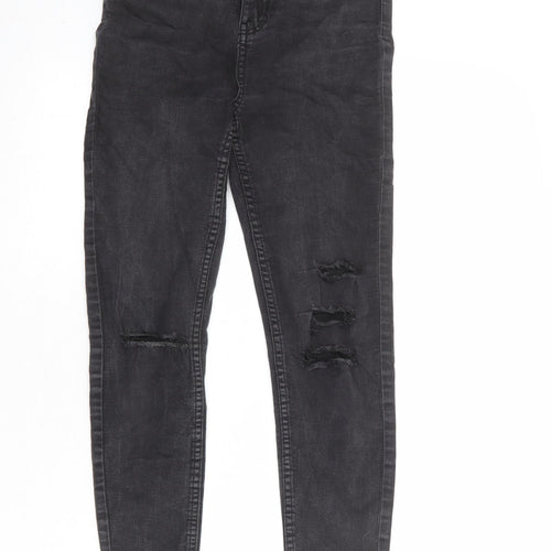 New Look Womens Grey Cotton Skinny Jeans Size 8 Regular Zip