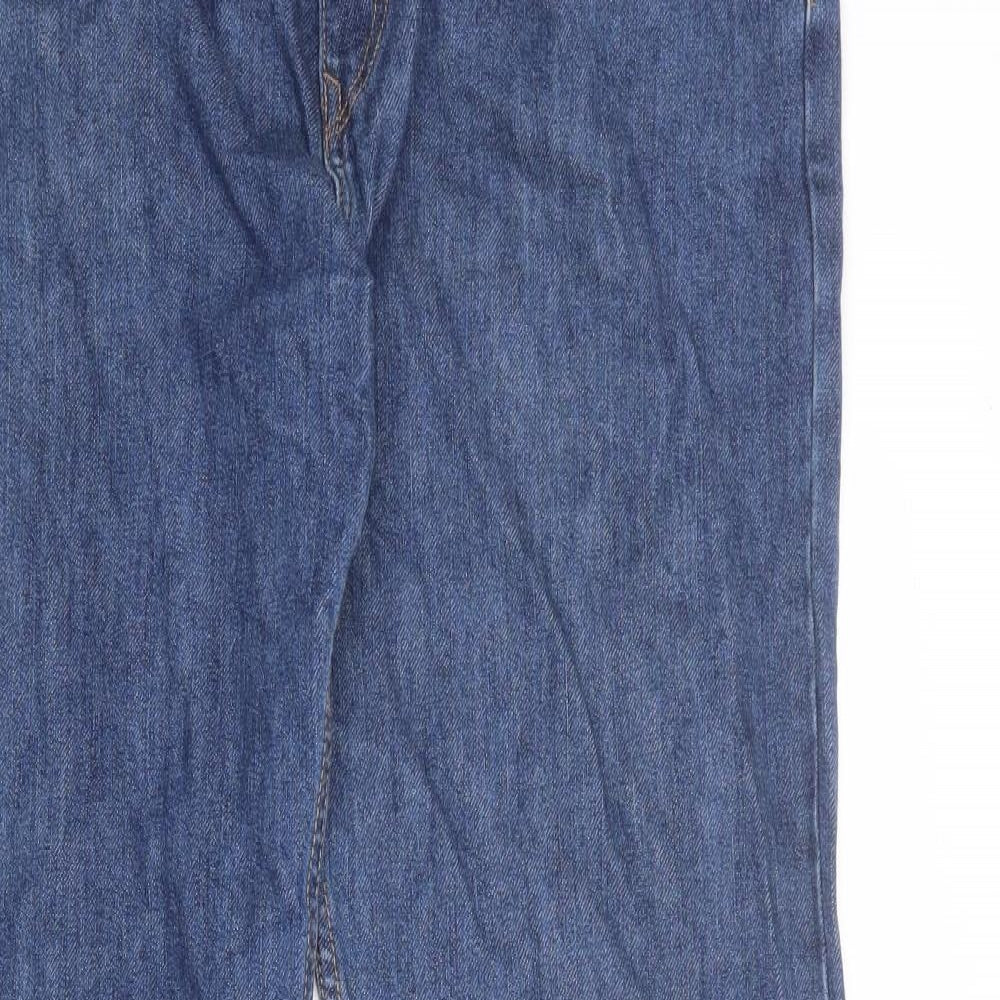 Blue Harbour Mens Blue Cotton Straight Jeans Size 34 in Regular Zip