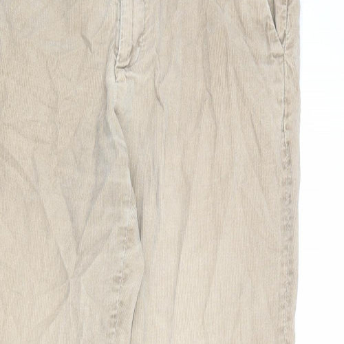 Marks and Spencer Mens Beige Cotton Chino Trousers Size 36 in Regular Zip