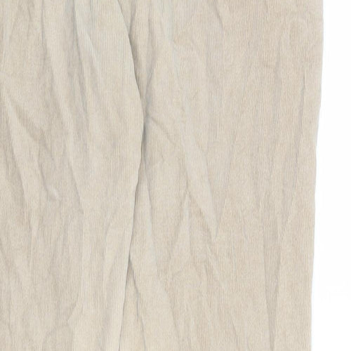Marks and Spencer Mens Beige Cotton Chino Trousers Size 36 in Regular Zip