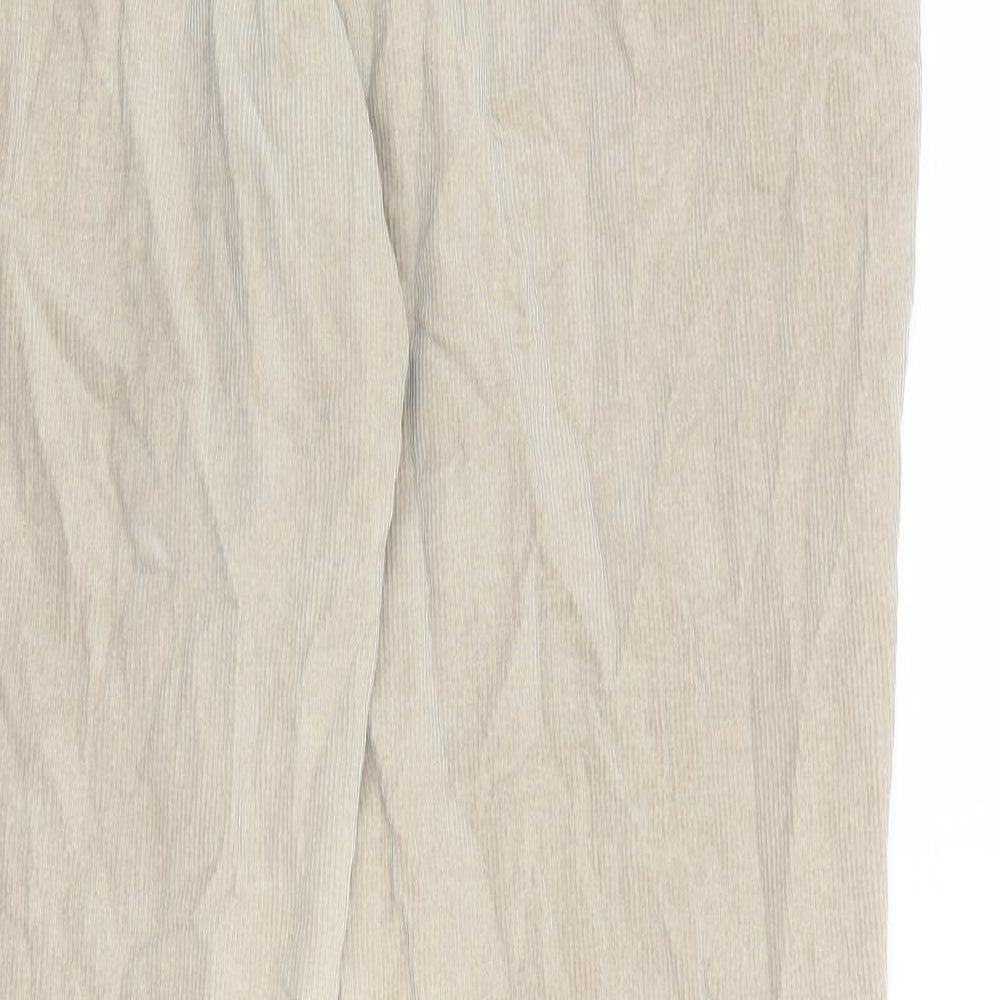 Marks and Spencer Mens Beige Cotton Chino Trousers Size 36 in Regular Zip