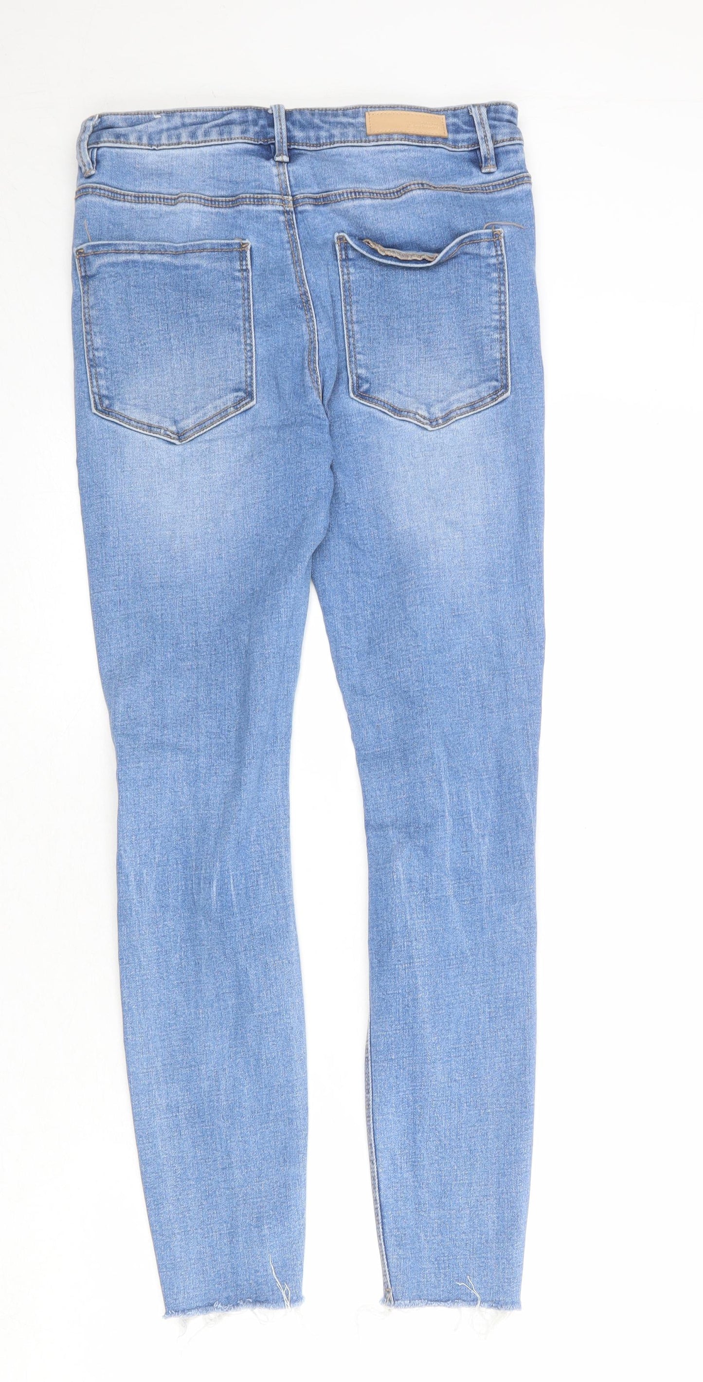 Stradivarius Womens Blue Cotton Skinny Jeans Size 10 Regular Zip
