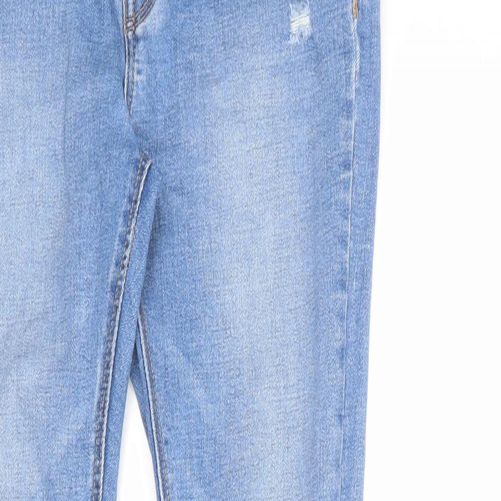 Stradivarius Womens Blue Cotton Skinny Jeans Size 10 Regular Zip