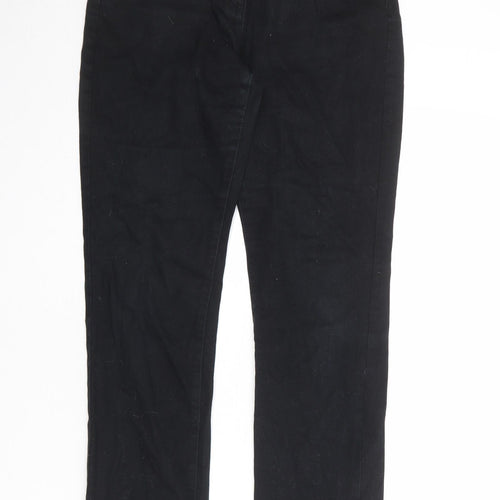 Wallis Womens Black Cotton Skinny Jeans Size 12 Regular Zip