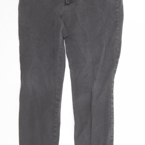 Gap Womens Grey Cotton Chino Trousers Size 8 Regular Zip