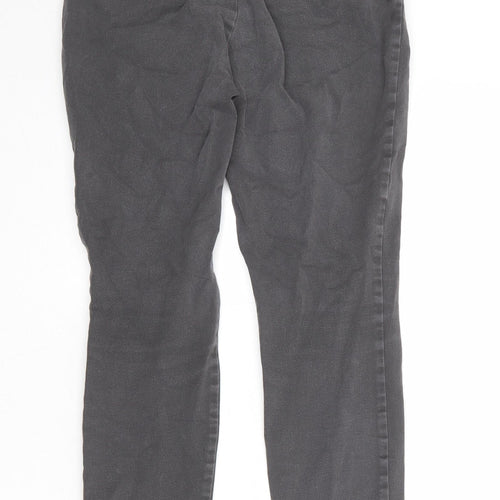 Gap Womens Grey Cotton Chino Trousers Size 8 Regular Zip