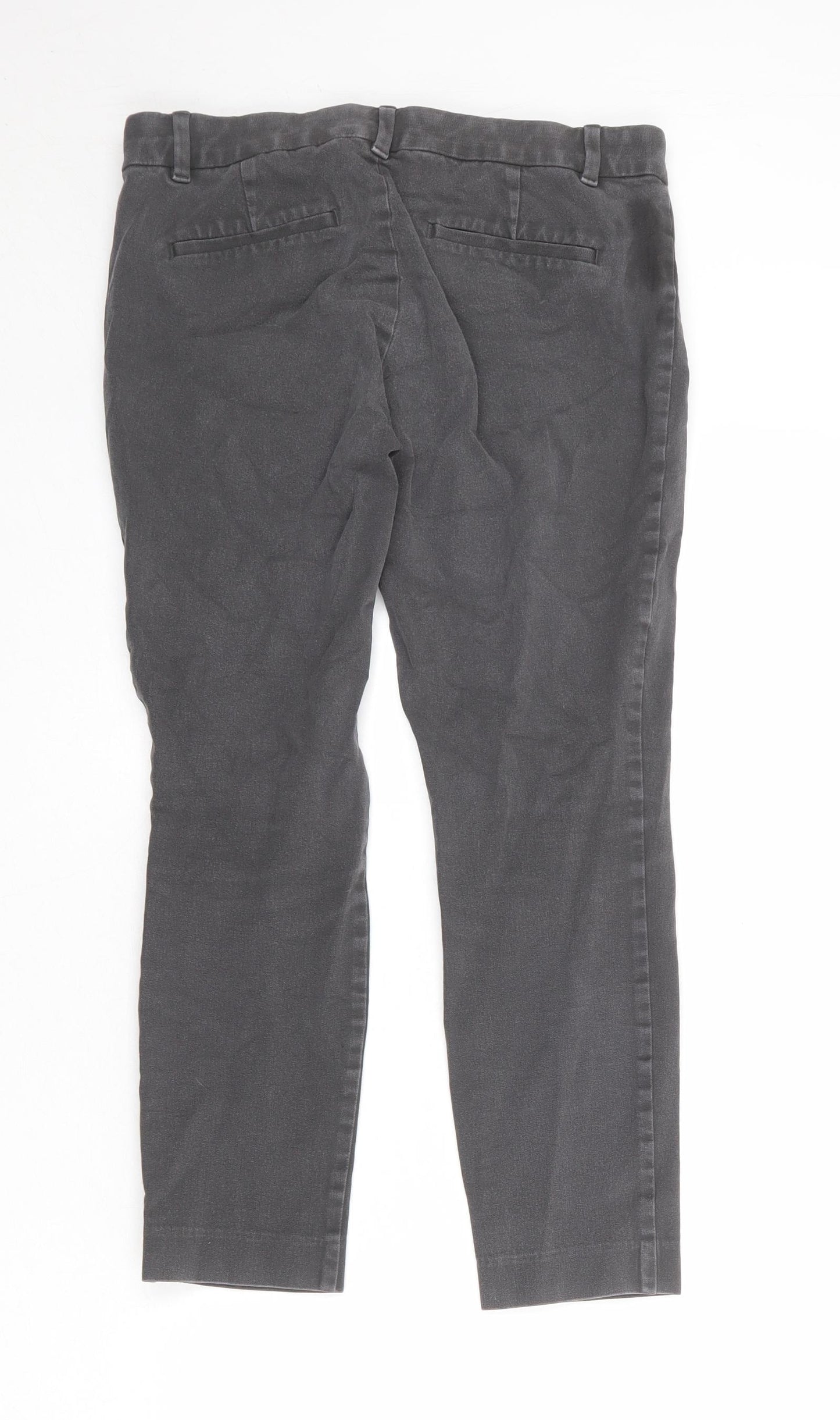 Gap Womens Grey Cotton Chino Trousers Size 8 Regular Zip