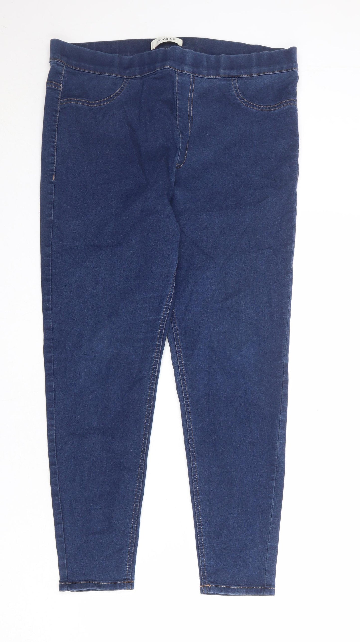 Marks and Spencer Womens Blue Cotton Jegging Jeans Size 16 Regular