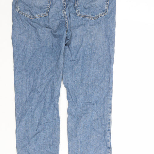 Topshop Womens Blue Cotton Mom Jeans Size 28 in Regular Zip