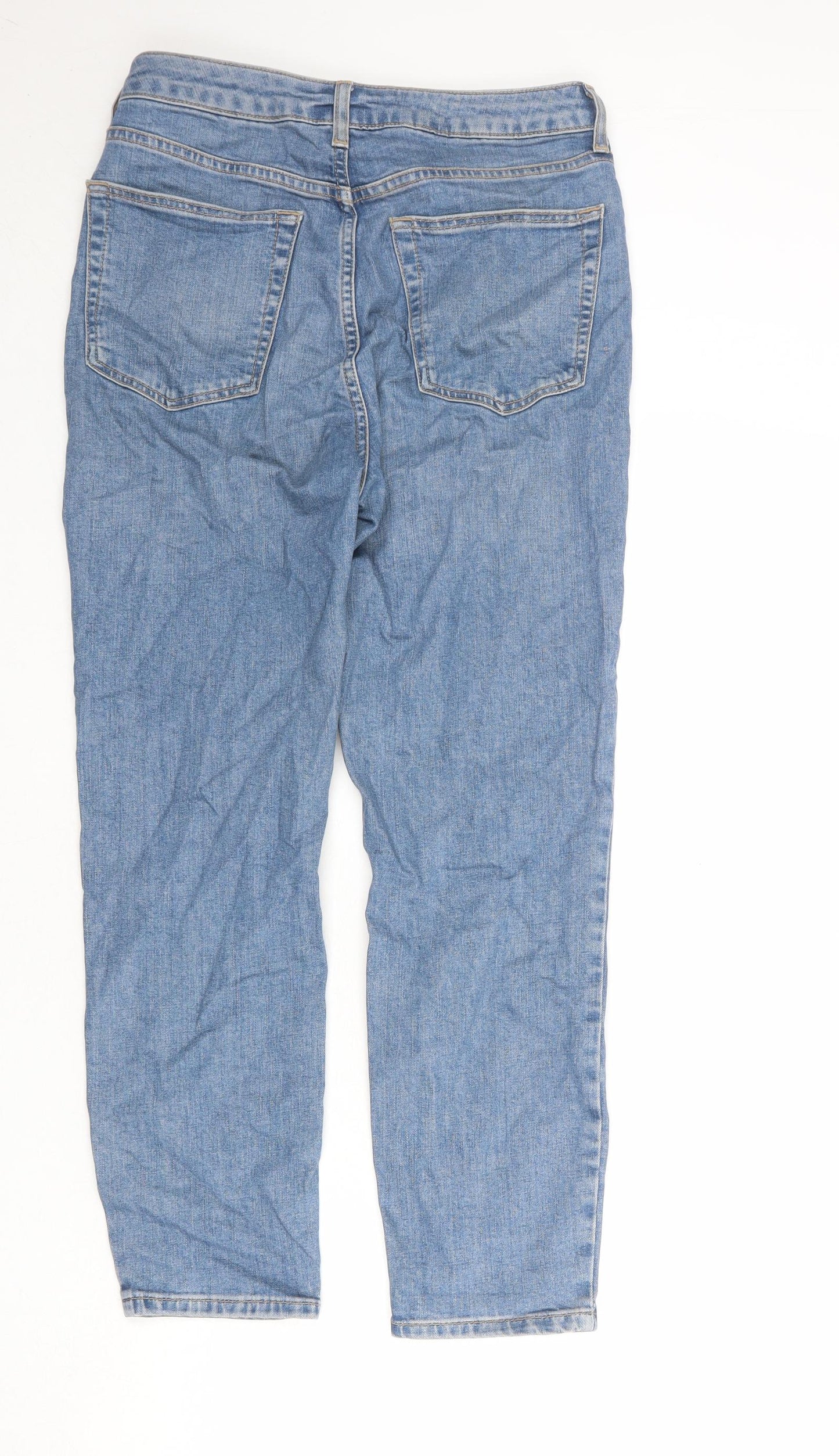Topshop Womens Blue Cotton Mom Jeans Size 28 in Regular Zip